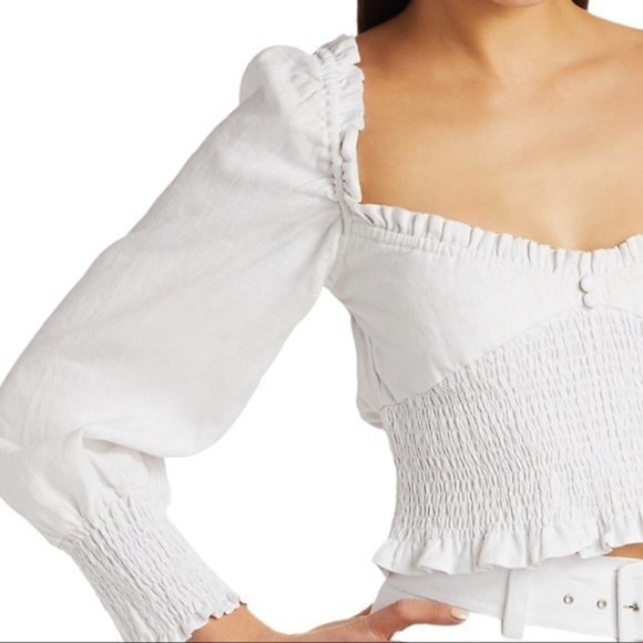 FAITHFULL THE BRAND Bel Rose Cropped Top in White - Large - Picture 5 of 6
